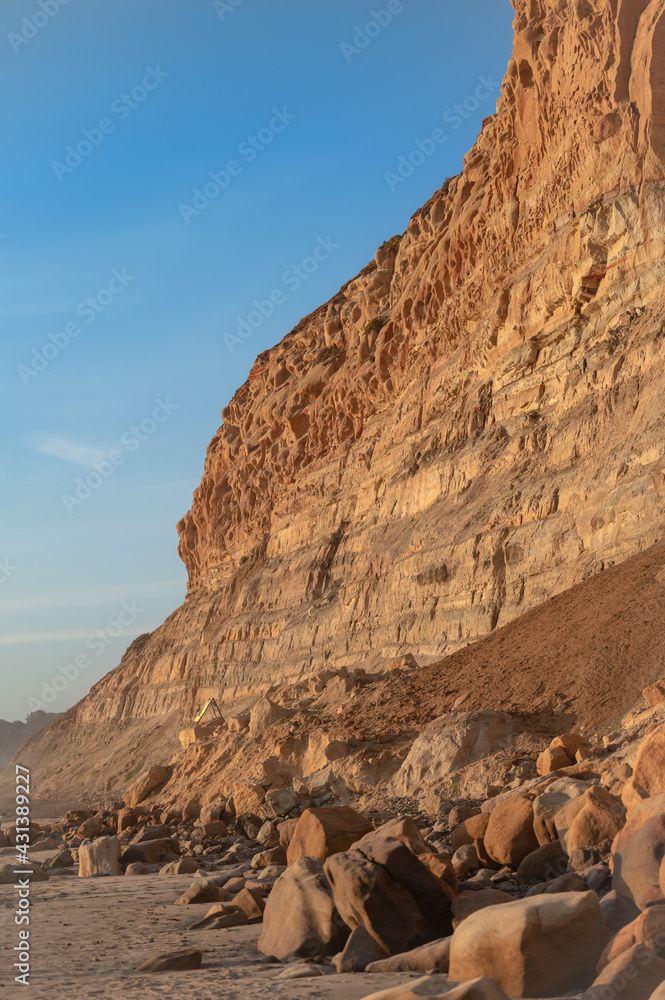 Sandstone Bluff Erosion of the Torrey Pines State Natural Reserve in La Jolla, California, Located in San Diego County. Sandstone Bluff Erosion of the Torrey Pines State Natural Reserve in La Jolla, California, Located in San Diego County.