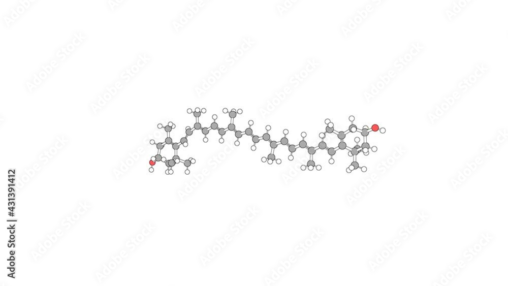 360º realistic 3D view of Zeaxanthin as a seamless loop over a white opaque background with alpha mask. Also called all-trans-zeaxanthin and zeaxanthins. 360º realistic 3D view of Zeaxanthin as a seamless loop over a white opaque background with alpha mask. Also called all-trans-zeaxanthin and zeaxanthins.