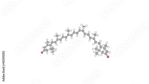 360º realistic 3D view of Rhodoxanthin as a seamless loop over a white opaque background with alpha mask.  photo