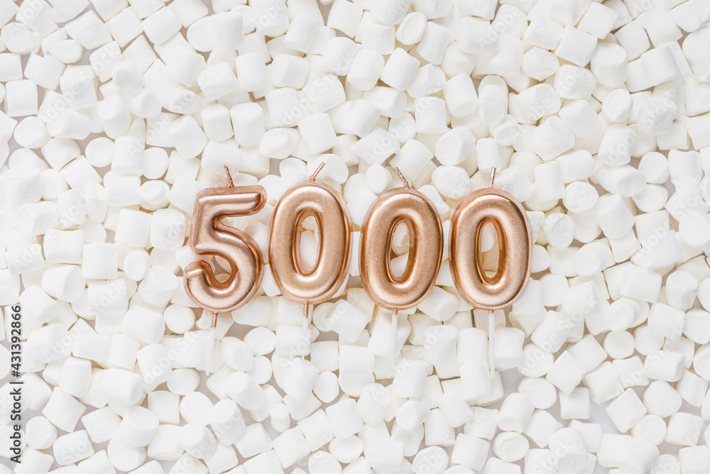 5000 followers card. Template for social networks, blogs. Background ...