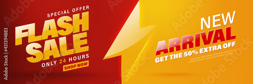 Flash sale banner template design for web or social media.