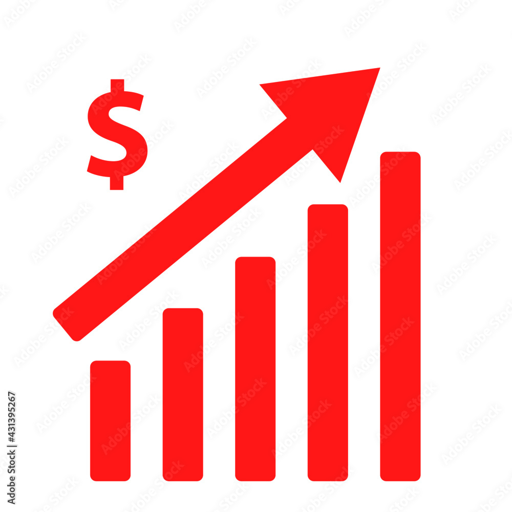 business growth. Icon, vector illustration. Flat design style business growth. Icon, vector illustration. Flat design style