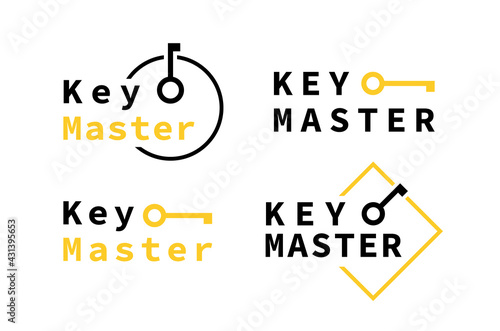 Key master logo design. Concept of easy opening the lock and key selection. Logo for your business. Vector illustration