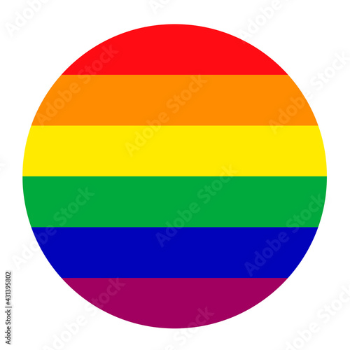 A circle with a rainbow color composition as a symbol of LGBT.