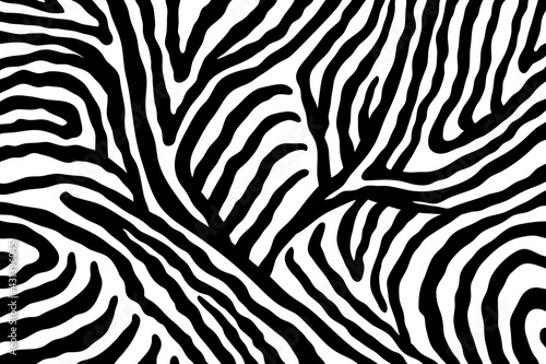 Vector abstract animalistic background. Freehand illustration of zebra skin print.