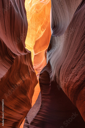 antelope slot canyon arizona USA - curved colorful and abstract background walls. 