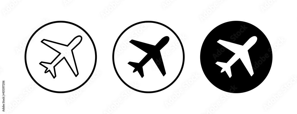 Plane icons set. Aeroplane vector icon. Flight transport symbol. Travel element illustration. Holiday symbol. Airplane Plane icons set. Aeroplane vector icon. Flight transport symbol. Travel element illustration. Holiday symbol. Airplane