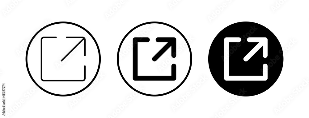 External link symbol vector icons set. Link icon. Link vector icon. Hyperlink chain symbol