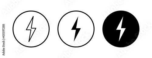 Lightning icons set. Bolt icon vector. Energy and thunder electric icon