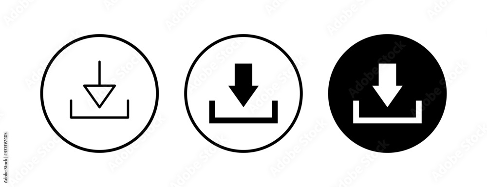 Download icons set. Downloading vector icon Download icons set. Downloading vector icon