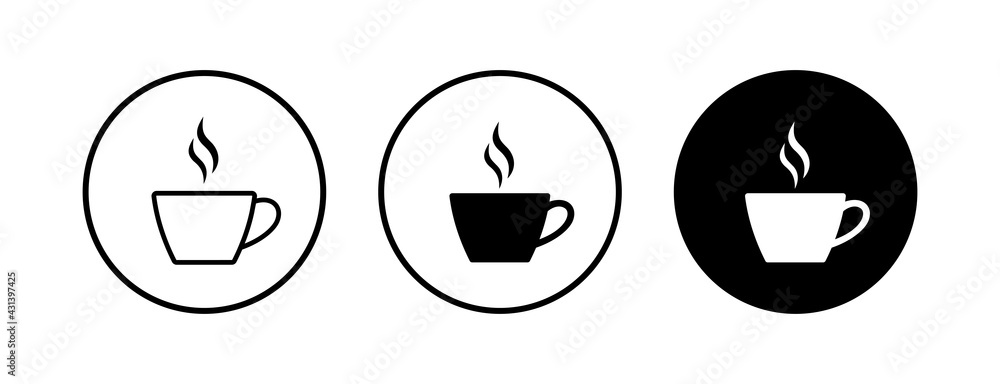 Coffee cup vector icons set. Coffee cup icon. Coffee vector icon. Tea Coffee cup vector icons set. Coffee cup icon. Coffee vector icon. Tea