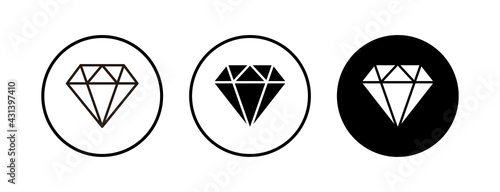 Diamond vector icons set. Diamond vector icon.