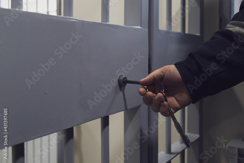 Canvastavla The door of a prison or detention center