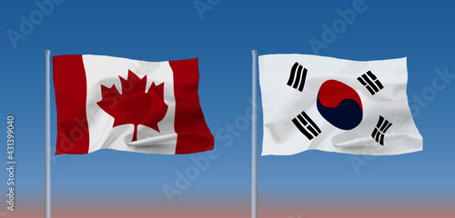 カナダと韓国の旗