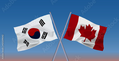 カナダと韓国の旗