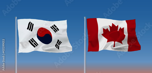 カナダと韓国の旗