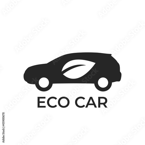eco car icon. zero emission vehicle and eco transport