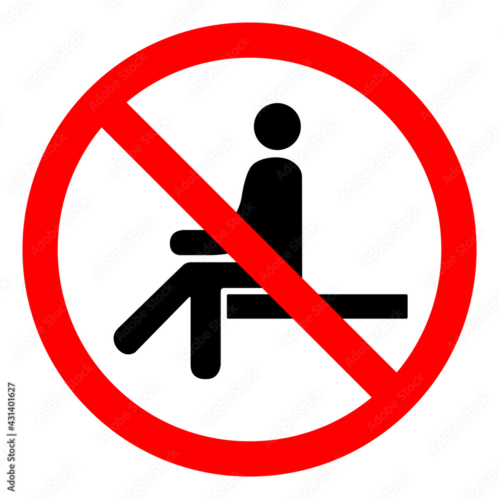 No Sitting Symbol On White Background No Sitting Symbol On White Background