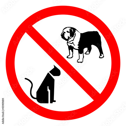 No Pet allowed Symbol On White Background