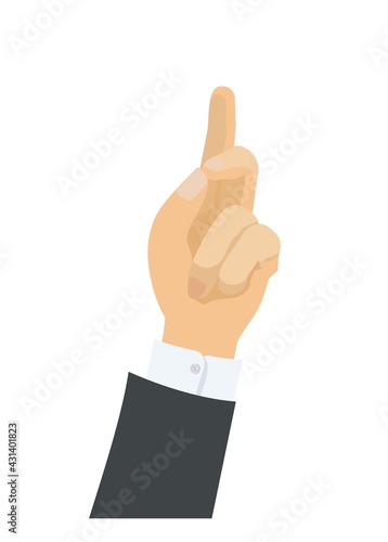 Businessman figure snapping fingers. Simple flat illustration.