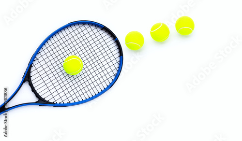 Tennis balls on white background.