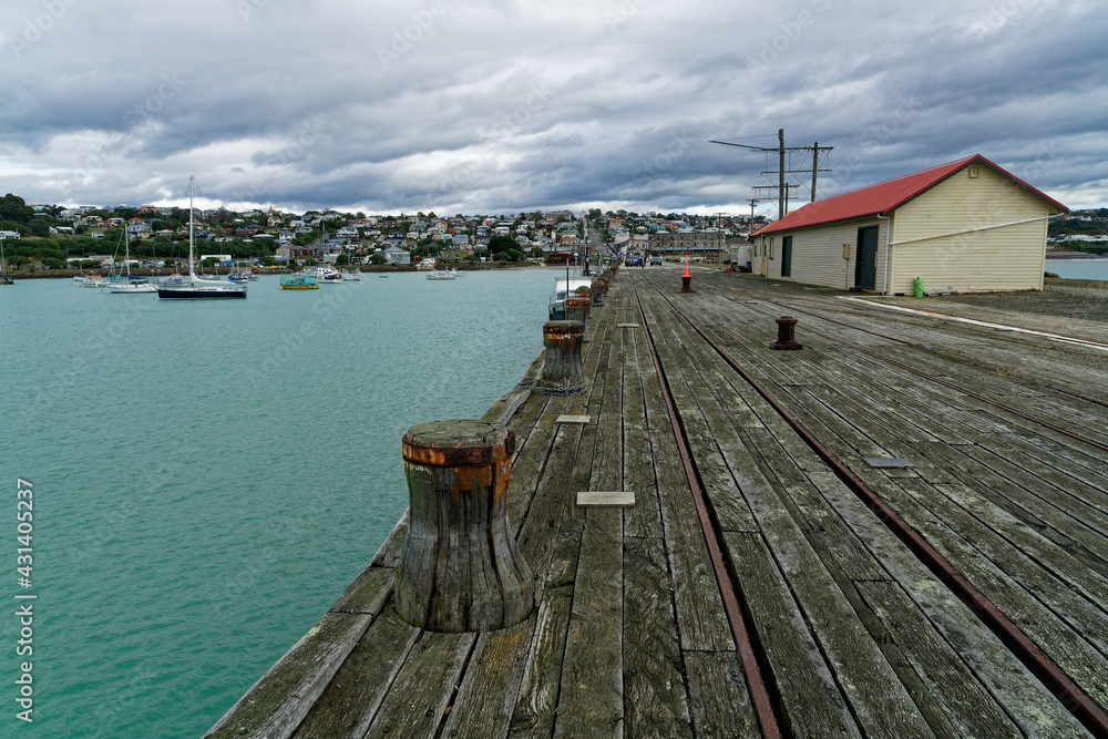 Oamaru Commercial Wharf, Oamaru, Otago, New Zealand.
