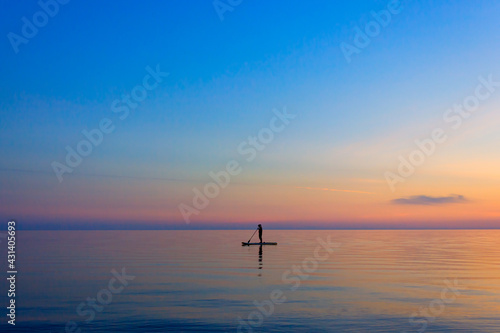 dramatic sunset on Huron Lake  Province Bay  Ontario  Manitoulin Island