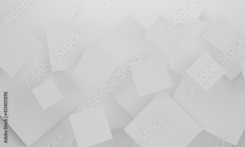 Abstract geometric white color texture background. 3d rendering.