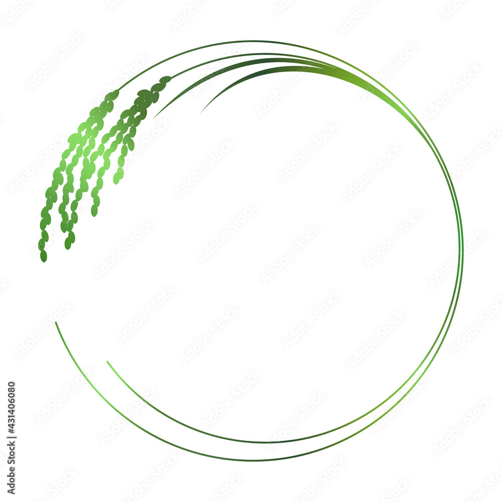 稲穂のフレームイラスト 緑 Stock Illustration Adobe Stock