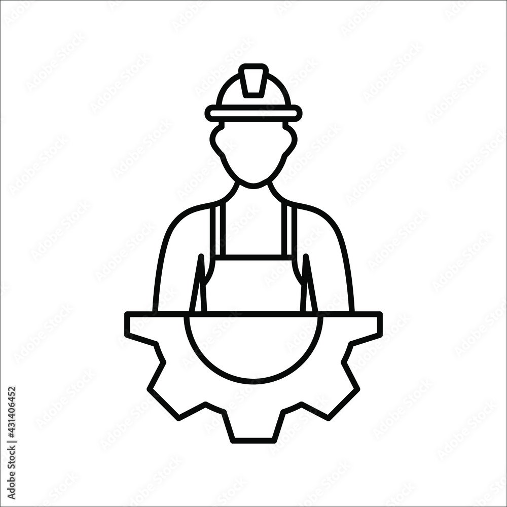 Technician icon with simple silhouette design. vector illustration on white background. Technician icon with simple silhouette design. vector illustration on white background.