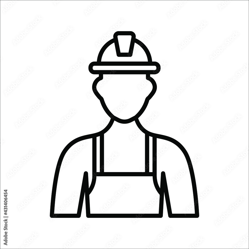 Technician icon with simple silhouette design. vector illustration on white background.