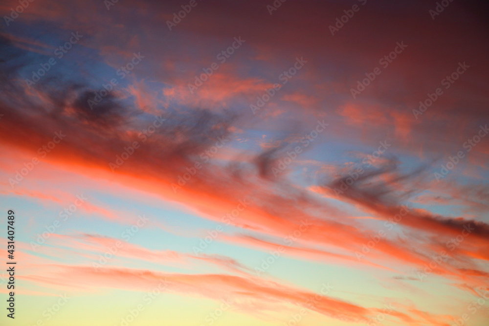Obraz premium Colored Sunset in Cape Point from the Good Hope Point. South Africa