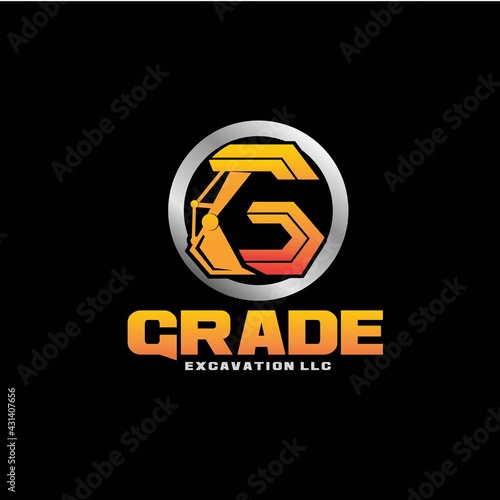 o g excavator construction logo designs simple modern