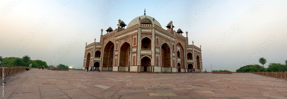 NEW DELHI, INDIA, MAY 18: Front view of the tomb of the Mughal Emperor Humayun in Delhi at dawn, India 2009