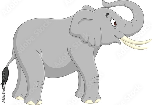 Cartoon elephant isolated on white background  © tigatelu