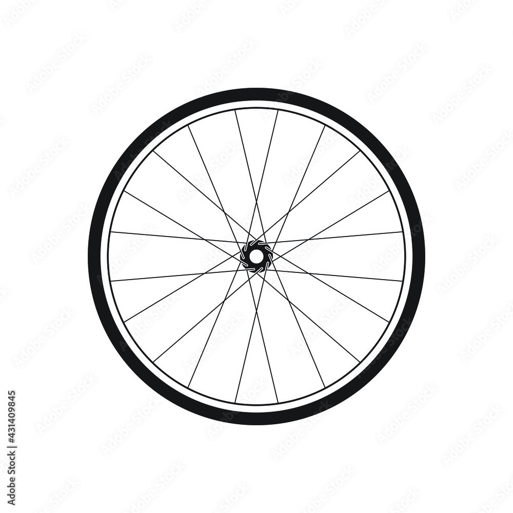 Bicycle wheel icon design. isolated on white background