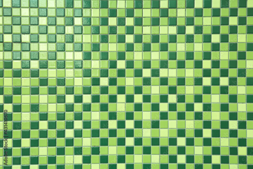 Pattern of Green mosaic tiles on the wall texture background Pattern of Green mosaic tiles on the wall texture background