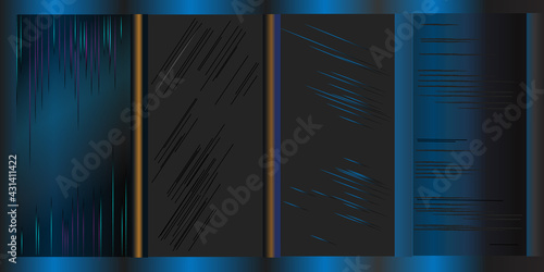  set abstract blue background
