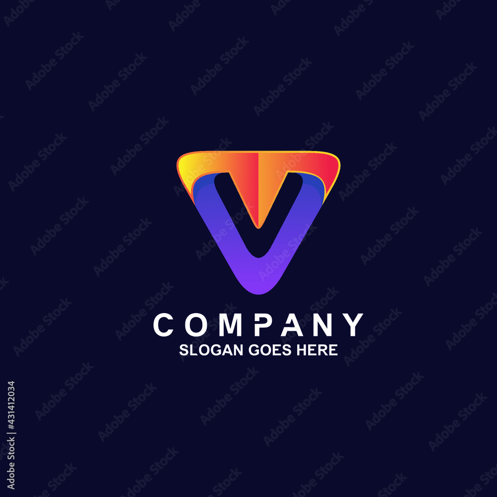 Letter v modern logo design Letter v modern logo design