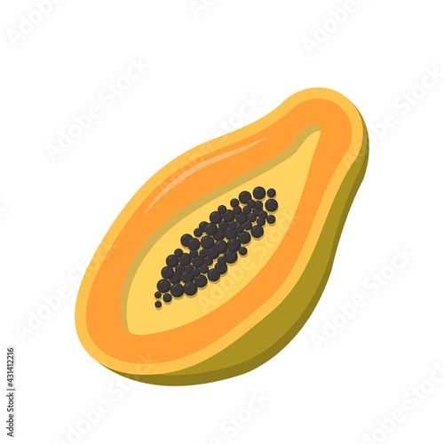 Papaya comic cartoon vector isolated on white background