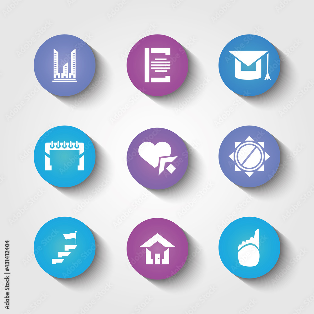Modern set of business icons over gradient background Modern set of business icons over gradient background