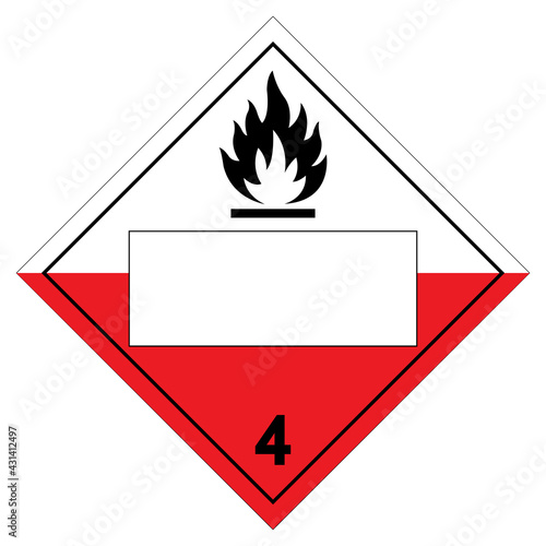 Class 4 Blank Spontaneously Combustible Symbol Sign, Vector Illustration, Isolate On White Background Label. EPS10