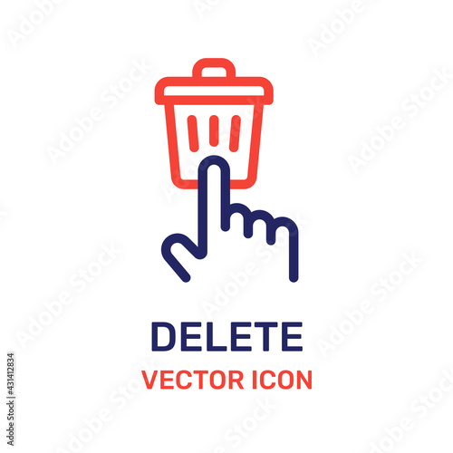 Trash can, bin, delete icon vector illustration.