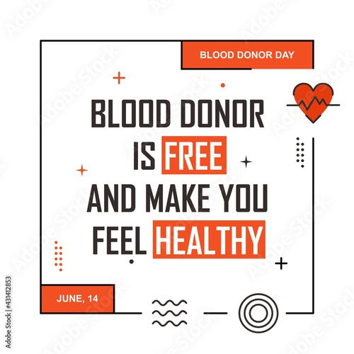Blood donor banner illustration. Easy to edit with vector file. Can use for your creative content. Especially about blood donor day campaign in this june.