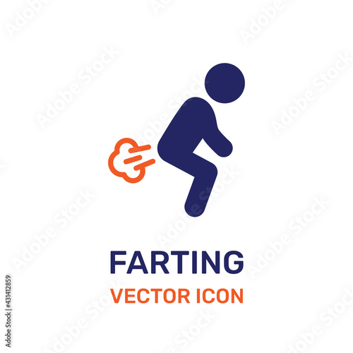 Farting action icon photo