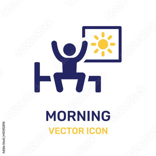 Wake up in the morning icon.