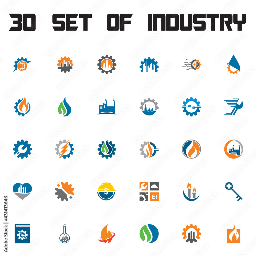 set of factory vector , set of industry logo set of factory vector , set of industry logo