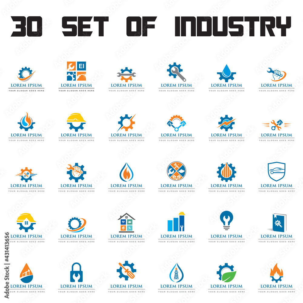 set of factory vector , set of industry logo set of factory vector , set of industry logo