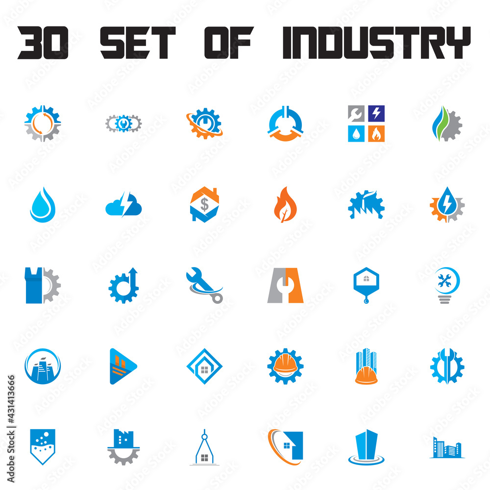 set of factory vector , set of industry logo