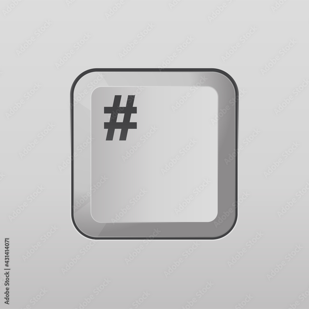 Fototapeta premium Hash keyboard button vector illustration.